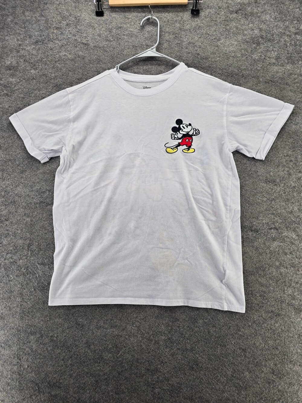 Disney Mickey Mouse Shirt Womens Juniors Medium 7-9 Short Sleeve White
